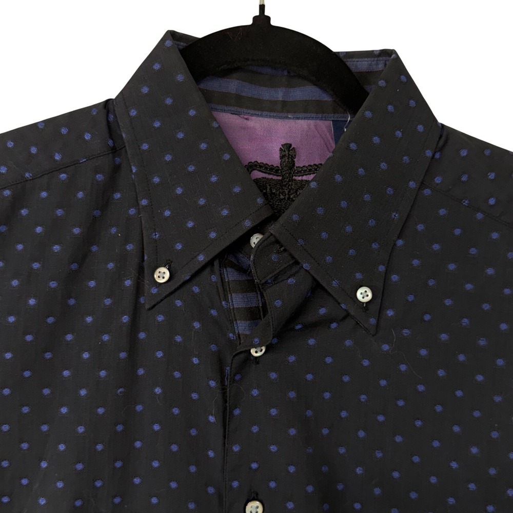 Robert Graham‎ Men's Medium Button Down Shirt Polka Dot Long Sleeve